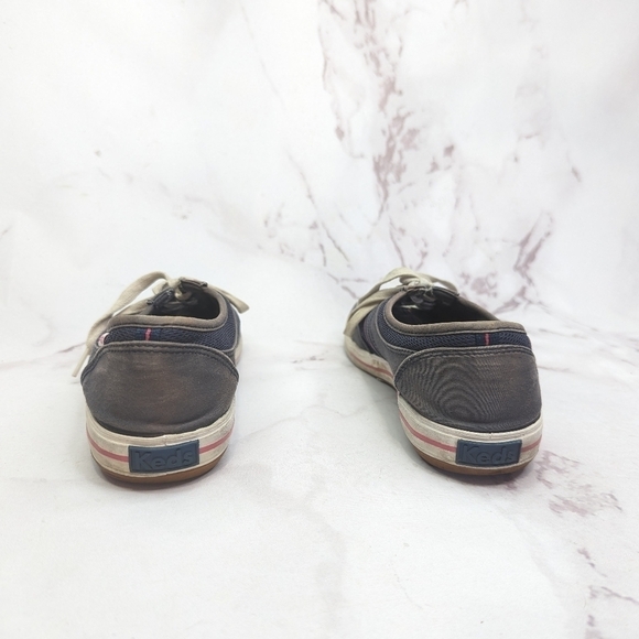 Keds Shoe Womens 9 Blue Gray Classic Stripe Low Top Sneaker Canvas WF46598M - Picture 4 of 10